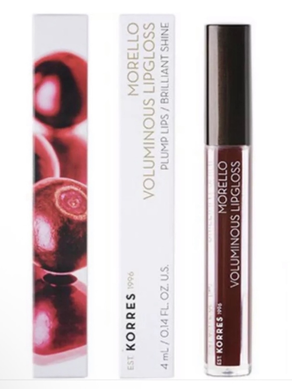 NIB KORRES Morello Voluminous Lipgloss - Bloody Cherry